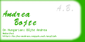 andrea bojte business card